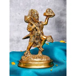 The Advitya Gold-Toned Standing Hanuman Brass Religious Idol Showpiece-picture-28