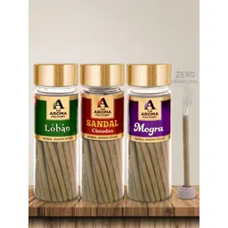 The Aroma Factory Brown 3Pcs Wooden Incense Sticks Loban Chandan Mogra Dhoop Batti-picture-23