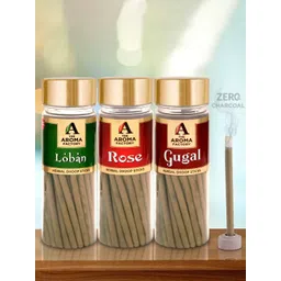 The Aroma Factory Brown 3Pcs Wooden Incense Sticks Loban Rose Gugal Dhoop Batti-picture-41