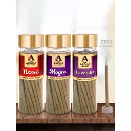 The Aroma Factory Brown 3Pcs Wooden Incense Sticks Rose Mogra Lavender Dhoop Batti-picture-31