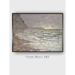 The Art House Beige & Black The Sea at Fecamp Canvas Painting Framed Wall Art-picture-18