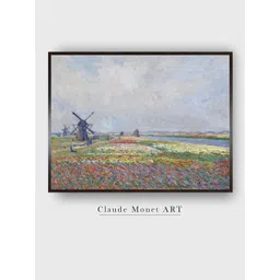 The Art House Blue Tulip Fields Near Leiden by Claude Monet canvas Painting Wall Art-picture-35