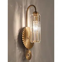 The Art House Gold Toned Crystal Design Antique Cylindrical Wall Lamp-picture-23