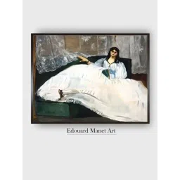 The Art House White & Brown Woman with a Fan Wooden Framed Canvas Painting Wall Art-picture-39