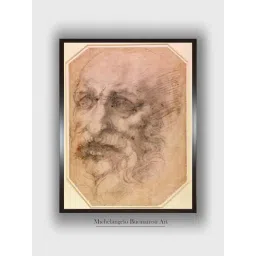 The Art House White & Maroon Portrait of a Bearded Man Wooden Framed Painting Wall Art-picture-32
