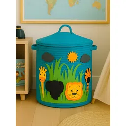THE ARTMENT JungleJoy Blue & Orange-Colored Laundry Basket-picture-38