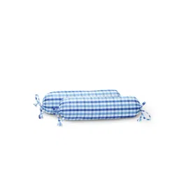 The Baby Atelier 100% Organic Checks Blue Bolster Covers-picture-17