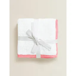 THE BABY ATELIER Kids White Solid 100% Organic Red Checks Junior Towel Set-picture-11