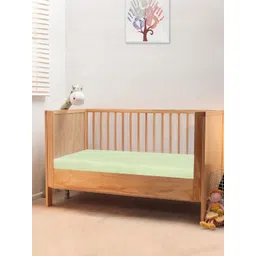 THE BABY ATELIER Lime Green Solid 300 TC Fine Cotton Crib Bedsheet-picture-38