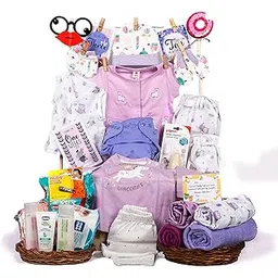 The Baby First Box Newborn Baby Essential Kit-21 Items(Summer Kit For 0-3 Months) Newborn Hamper Gift Set Baby Gift Kit Gift Set For Baby Shower For Baby Girls_05, Multicolor-picture-28