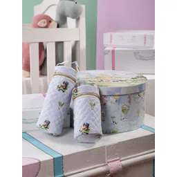 THE BABY TRUNK Infant Pack Of 2 Blue & Green Teddys Printed Egyptian Cotton Bottle Cover-picture-45