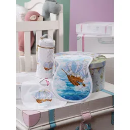 THE BABY TRUNK Infant Pack of 3 Ele's Printed Egyptian Cotton Baby Feed Set- Large-picture-21