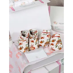 THE BABY TRUNK Infants Pack Of 4 Printed Organic Cotton Baby Apparel Gift Set image 1