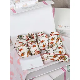 THE BABY TRUNK Infants Pack Of 5 Printed Organic Pure Cotton Baby Apparel Gift Set-picture-16