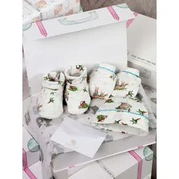 THE BABY TRUNK Infants Pack Of 5 Printed Organic Pure Cotton Baby Apparel Gift Set-picture-37