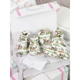 THE BABY TRUNK Infants Pack Of 5 Printed Organic Pure Cotton Baby Apparel Gift Set-picture-22