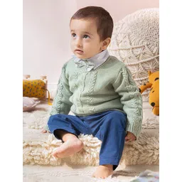THE BABY TRUNK Kids Cable Knit Self Design Woollen Pullover-picture-18