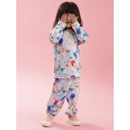 THE BABY TRUNK Kids Velour Aqua Print Plush Co-ord Set-picture-38