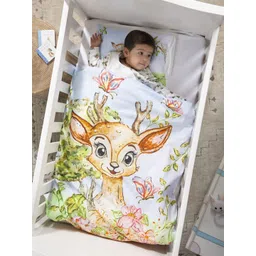 THE BABY TRUNK White & Blue Cartoon Characters Egyptian Cotton 2 Piece Crib Superfine Bedding Set-picture-32