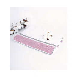 The Bath Community White & Mauve Striped Cotton 150 GSM Cambric Bath Towel-picture-31