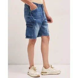 the bear house  Cotton Mid Rise Regular Fit Shorts image 2