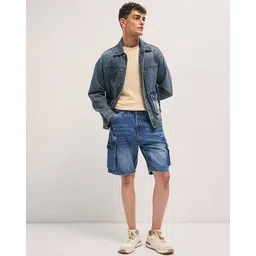 the bear house  Cotton Mid Rise Regular Fit Shorts image 4