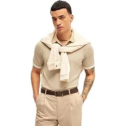 the bear house Men's Solid Regular Fit Polo Shirt image 1