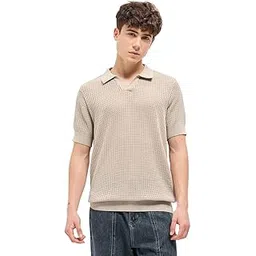 the bear house Men's Solid Regular Fit Polo Shirt image 1