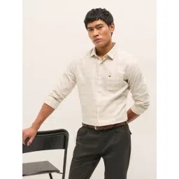 The Bear House Beige Cotton Checked Regular Fit Shirt-picture-19