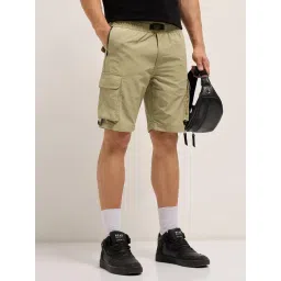 The Bear House Beige Nylon Relaxed Fit Solid Shorts image 3