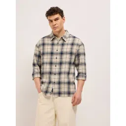 The Bear House Beige Relaxed fit Checks Shacket-picture-38