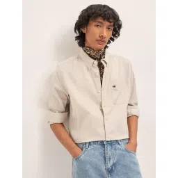 The Bear House Beige Solid Regular Fit Shirt-picture-35