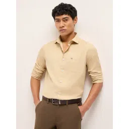 The Bear House Beige Woven Design Regular Fit Shirt-picture-27