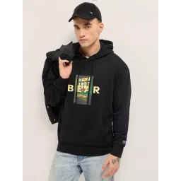 The Bear House Black Cotton Graphic Regular Fit Hoodie-picture-26