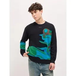 The Bear House Black Cotton Relaxed Fit Print Sweatshirt-picture-36