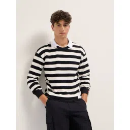 The Bear House Black Cotton Striped Regular Fit T-Shirt-picture-41