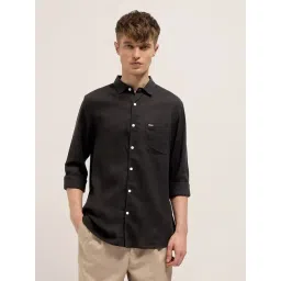 The Bear House Black Lyocell Slim Fit Solid Shirt-picture-39