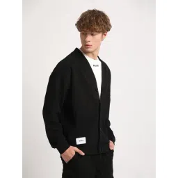 The Bear House Black Regular Fit Texture Shacket image 3