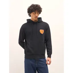 The Bear House Black Relaxed Fit Typography Hoodie-picture-30