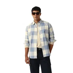 The Bear House Blue Cotton Checked Slim Fit Shirt-picture-23