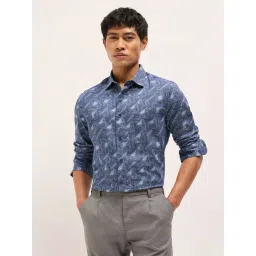 The Bear House Blue Cotton Printed Regular Fit Shirt-picture-28
