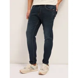 The Bear House Blue Cotton Skinny Fit Solid Jeans-picture-44