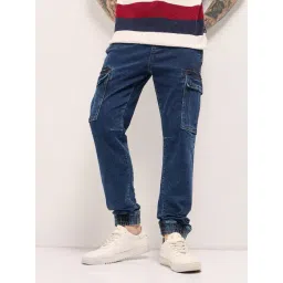 The Bear House Blue Cotton Slim Fit Solid Jeans-picture-44