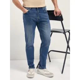 The Bear House Blue Cotton Solid Regular Fit Jeans-picture-10