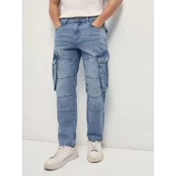 The Bear House Blue Cotton Solid Regular Fit Jeans-picture-17