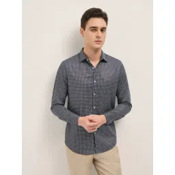 The Bear House Blue Cotton Tailored Fit Print Formal Shirt-picture-10