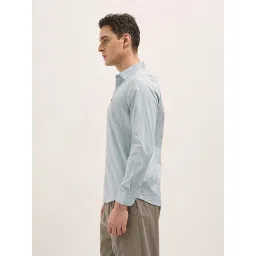 The Bear House Blue Cotton Tailored Fit Print Formal Shirt image 3