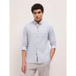 The Bear House Blue Striped Regular Fit Shirt-picture-15