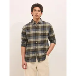 The Bear House Brown Cotton Checked Regular Fit Shirt-picture-15