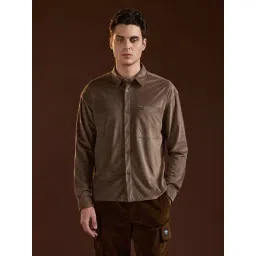 The Bear House Brown Relaxed Fit Textured Shirt-picture-46